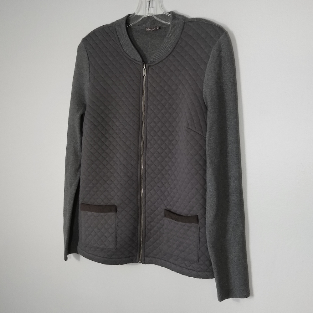 J. McLaughlin Women's Sz. Sm Full Zip Gray Sweater